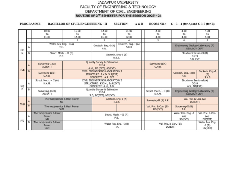 Provisional Routine Bce-Ug II | PDF | Classical Mechanics | Physical ...