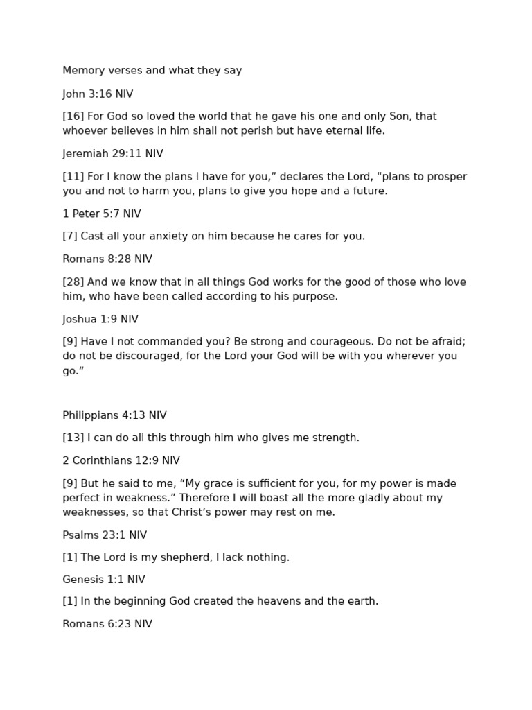 Key Bible Verses for Inspiration | PDF | Eternal Life (Christianity ...