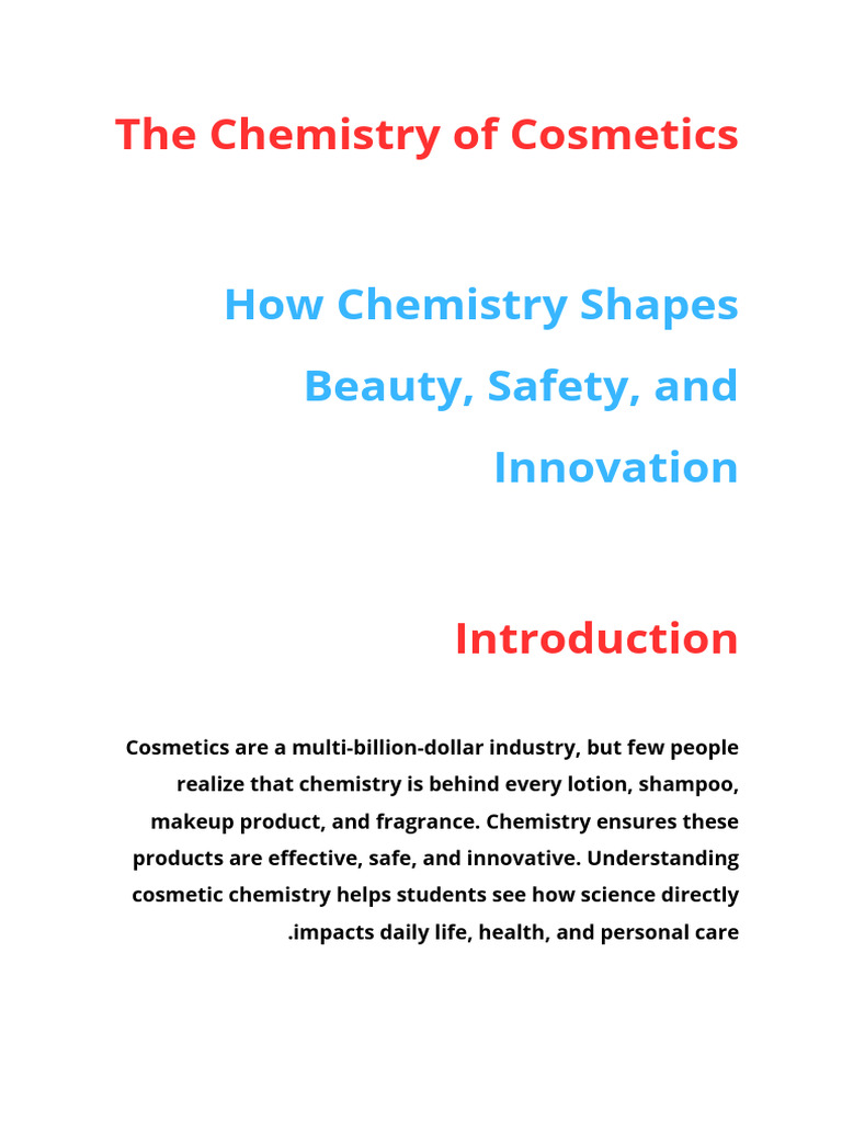 The Science Behind Cosmetics | PDF | Cosmetics | Chemistry