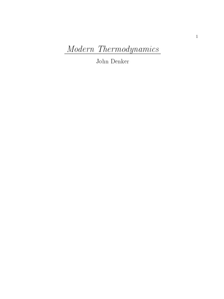 MODERN THERMODYNAMICS intelligence overview