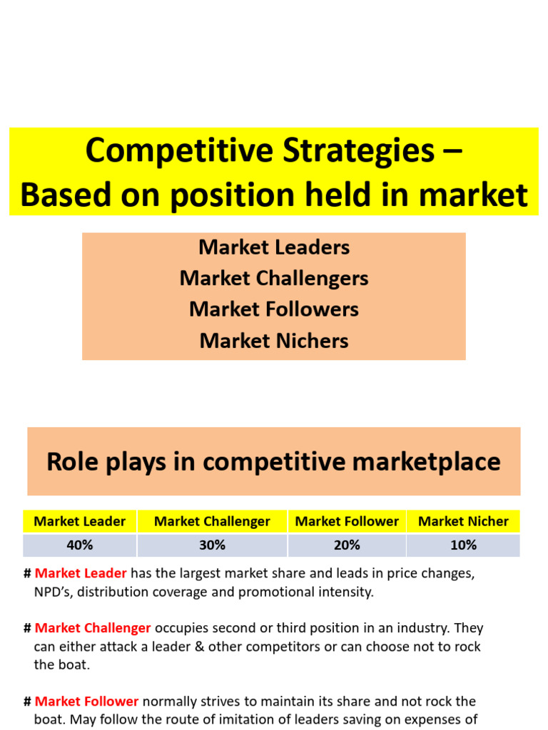 Competitive Market Strategies Explained | PDF | Ecological Niche | Brand