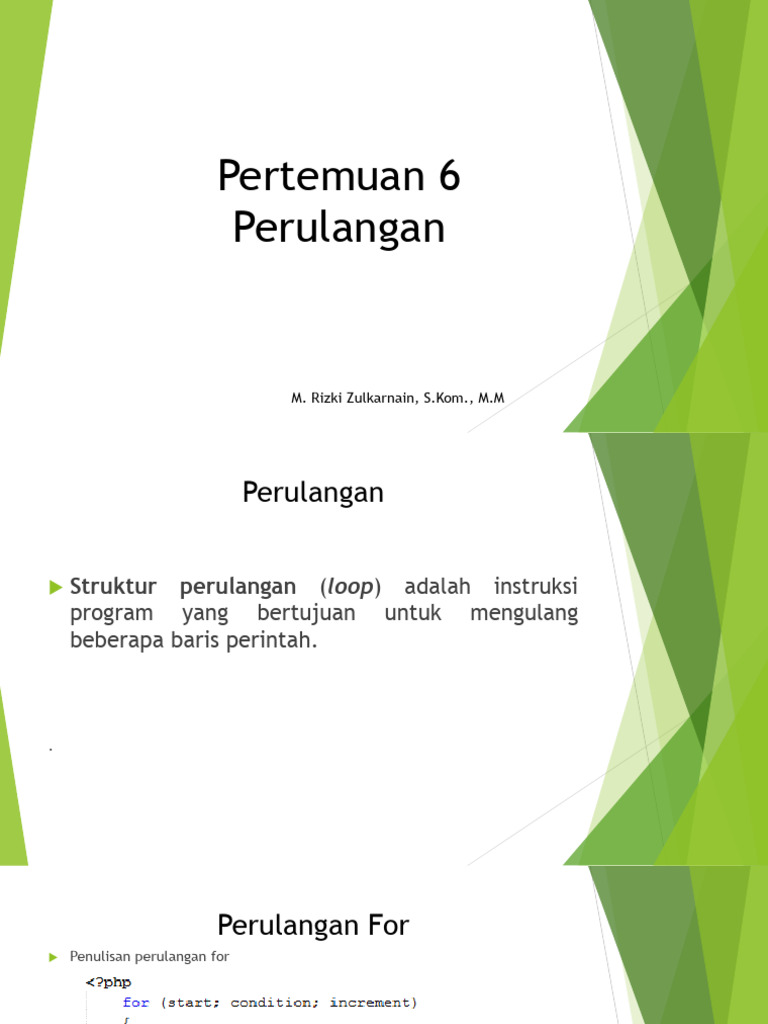 Struktur dan Jenis Perulangan dalam PHP | PDF