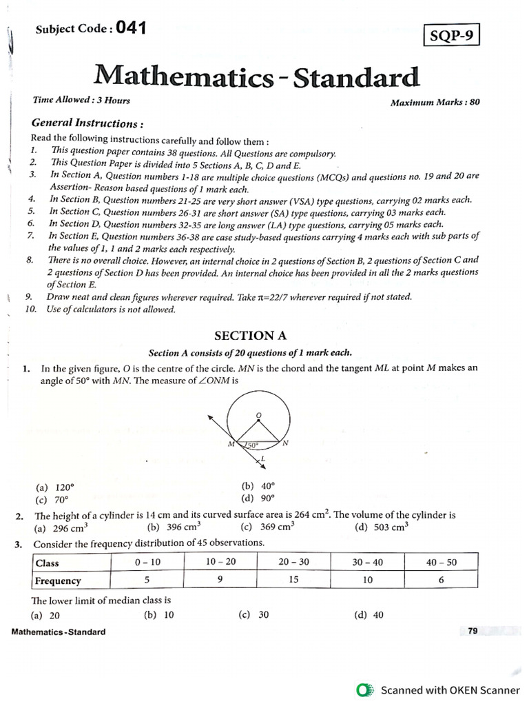 Class 10 Math Full Syllabus Test 9 | PDF
