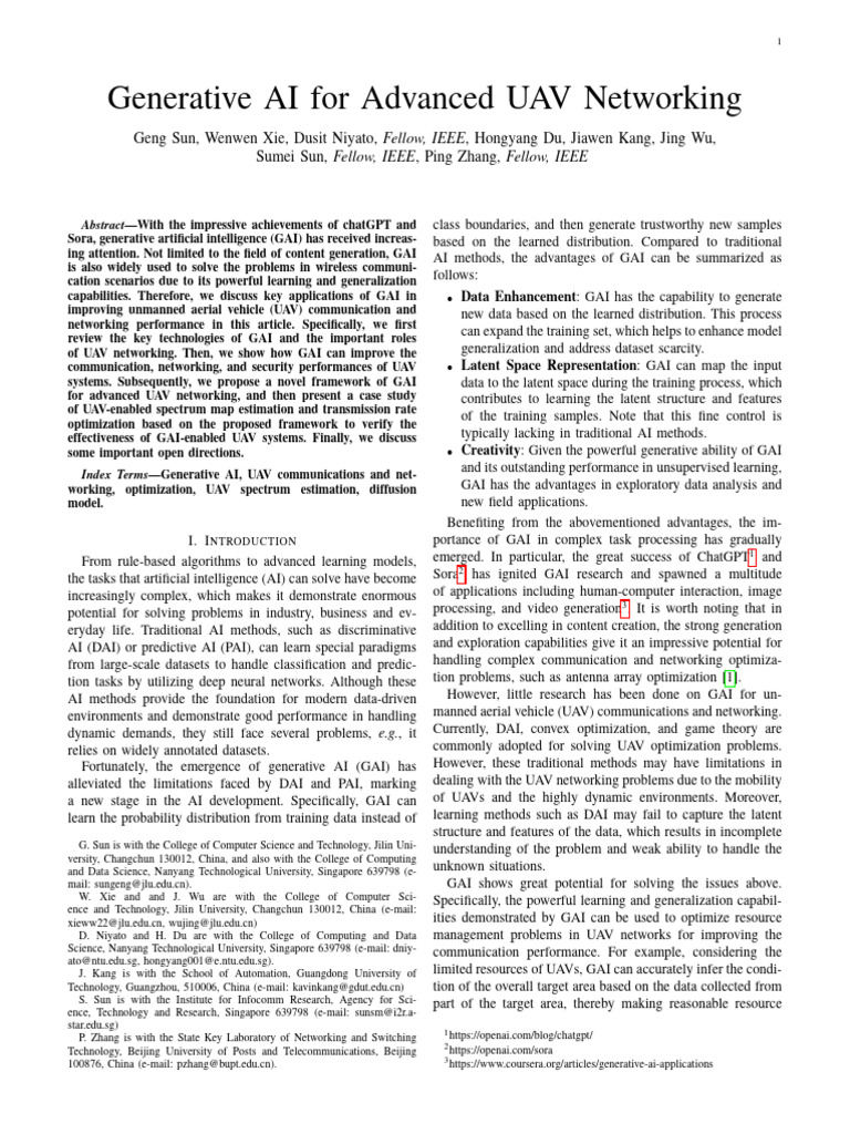 Generative AI in UAV Networking Optimization | PDF | Artificial ...