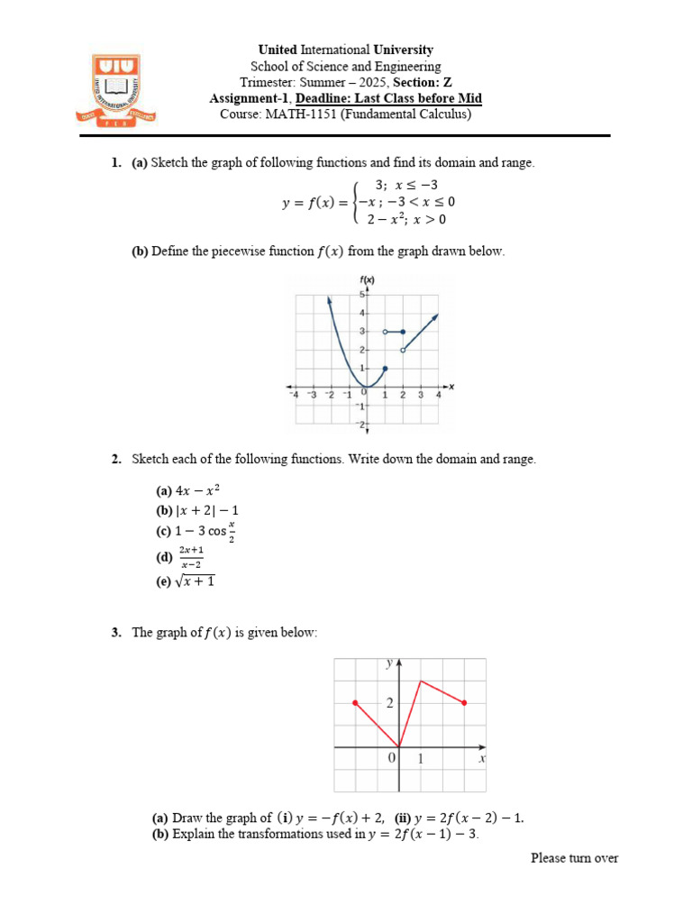 Fundamental Calculus Assignment 1 Guide | PDF