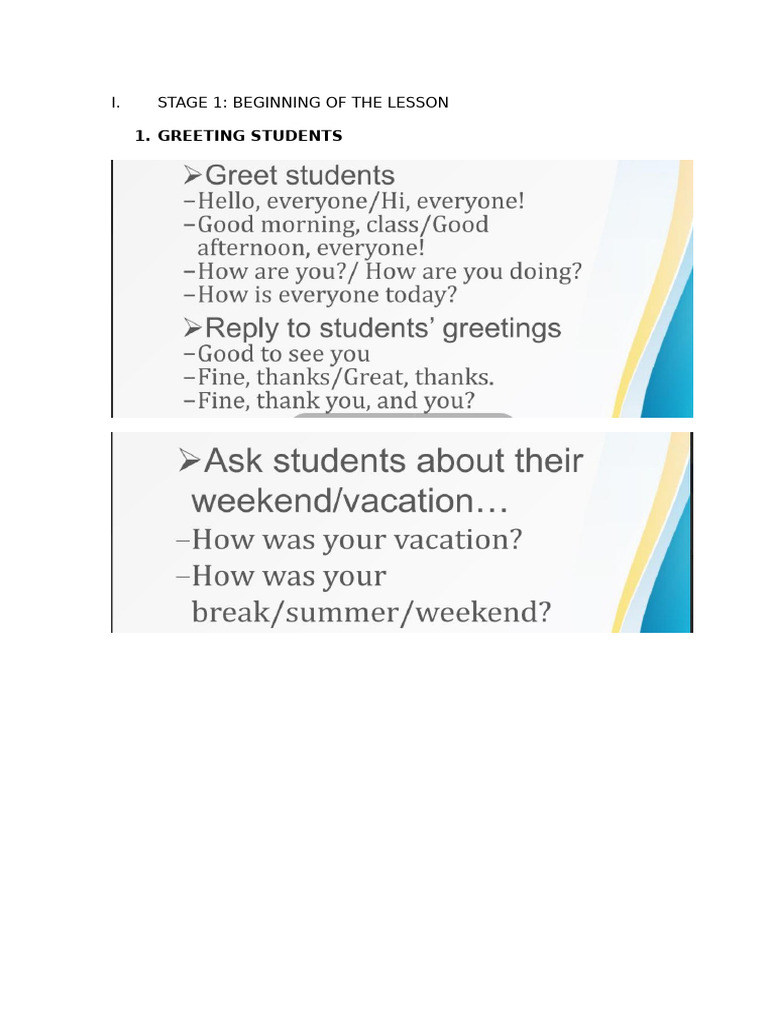 Classroom Lesson Structure Guide | PDF