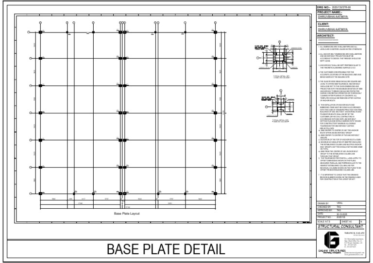 Base Plate Layout and Details | PDF | Structural Engineering | Civil ...