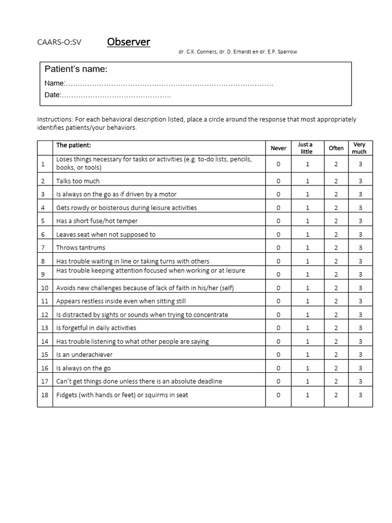Caars Observer | PDF | Psychological Concepts | Psychology