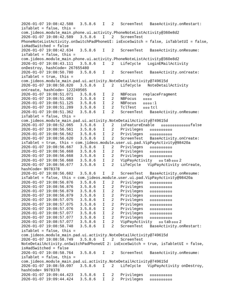 App Lifecycle and UI State Logs | PDF