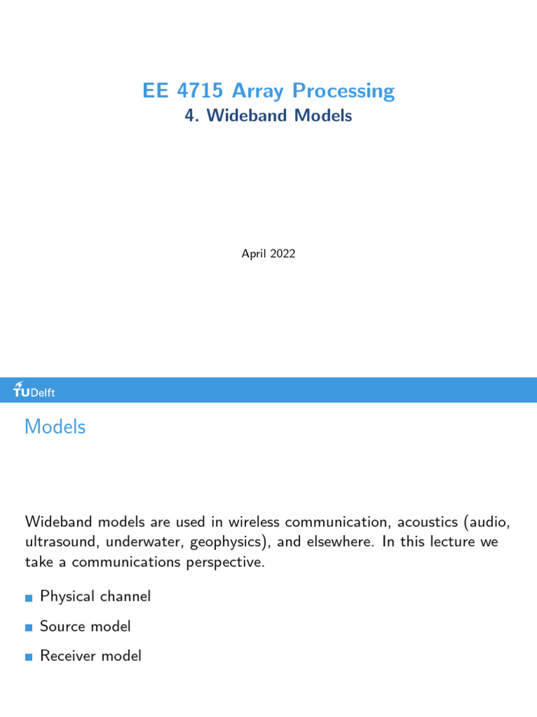 Wideband Models in Array Processing | PDF | Wireless ...
