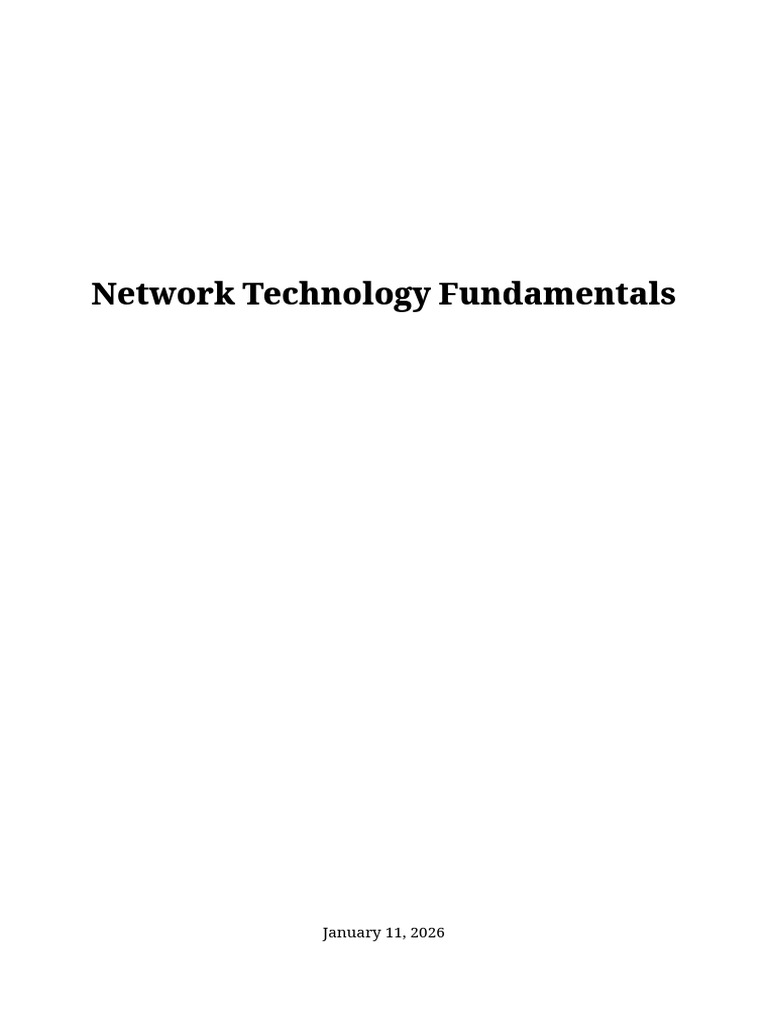 Network Technology Essentials Guide | PDF | Network Switch | Computer ...