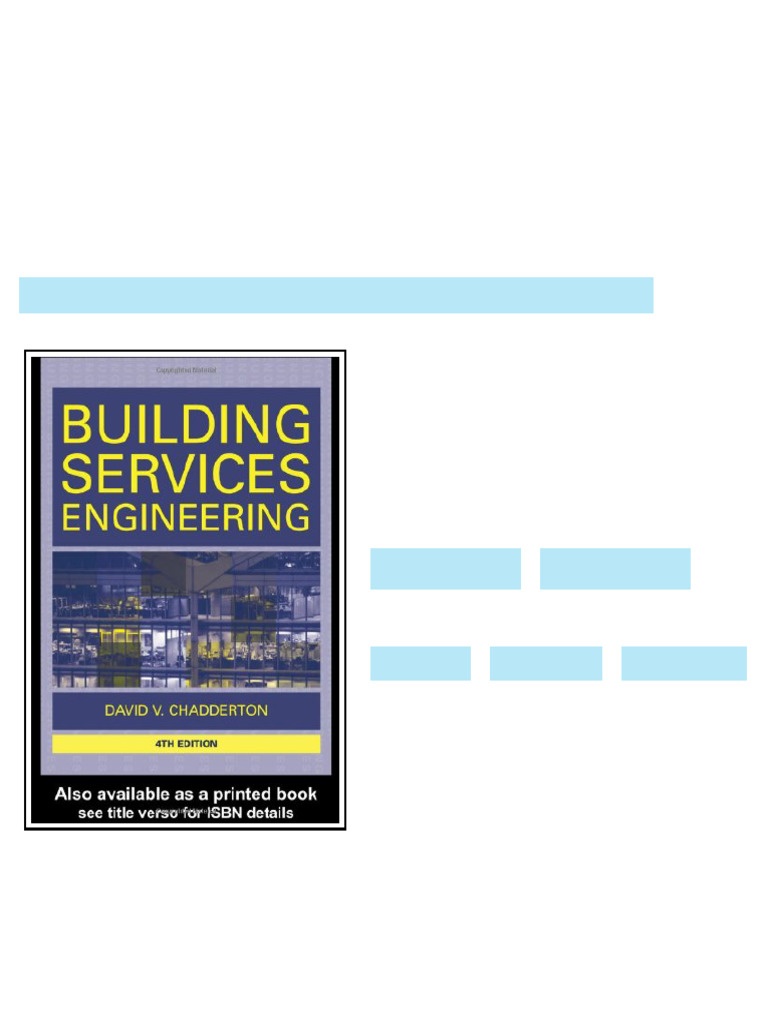 Building Services Engineering 4th Edition D. Chadderton full digital ...