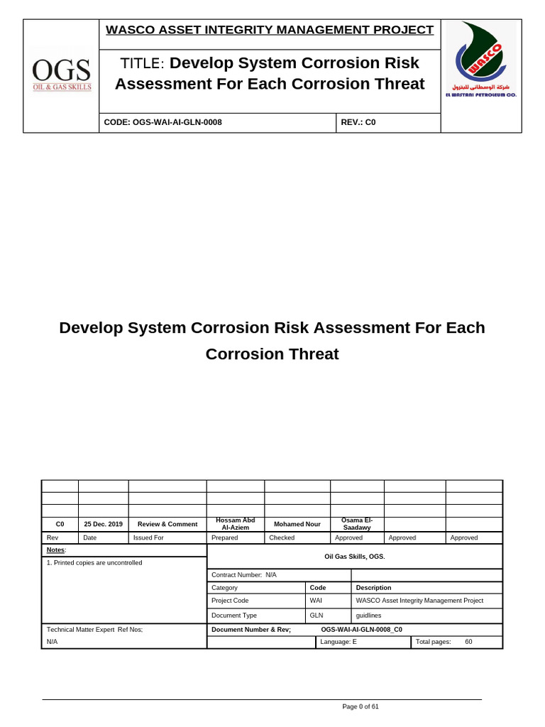 Corrosion Risk Assessment Guidelines | PDF | Corrosion | Wear