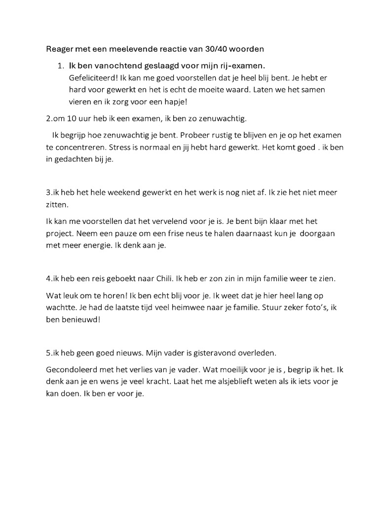 meelevende reactie | PDF