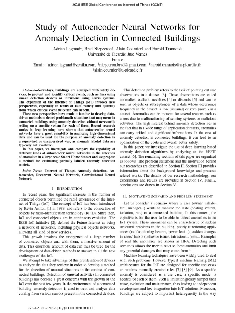 Study of Autoencoder Neural Networks for Anomaly Detection in Connected ...