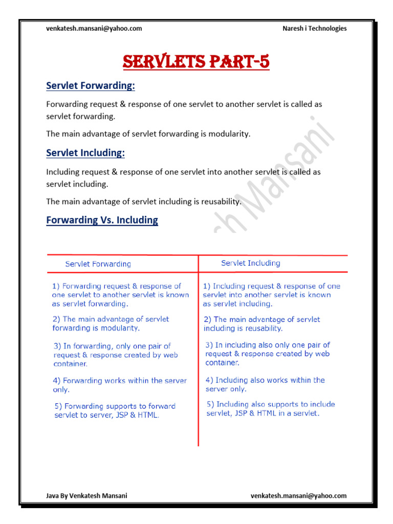 Servlet Forwarding and Including Explained | PDF | Java Enterprise ...