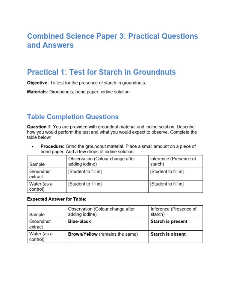 Science Practical Questions & Answers | PDF | Seed