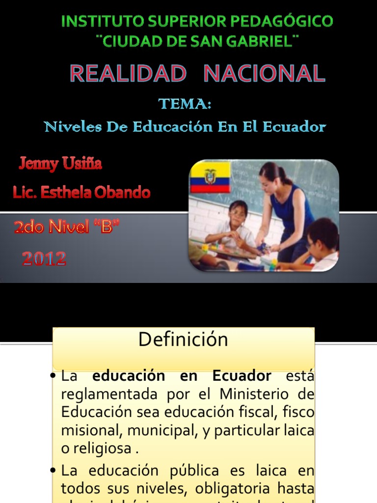 Niveles de Educacion en El Ecuador | PDF