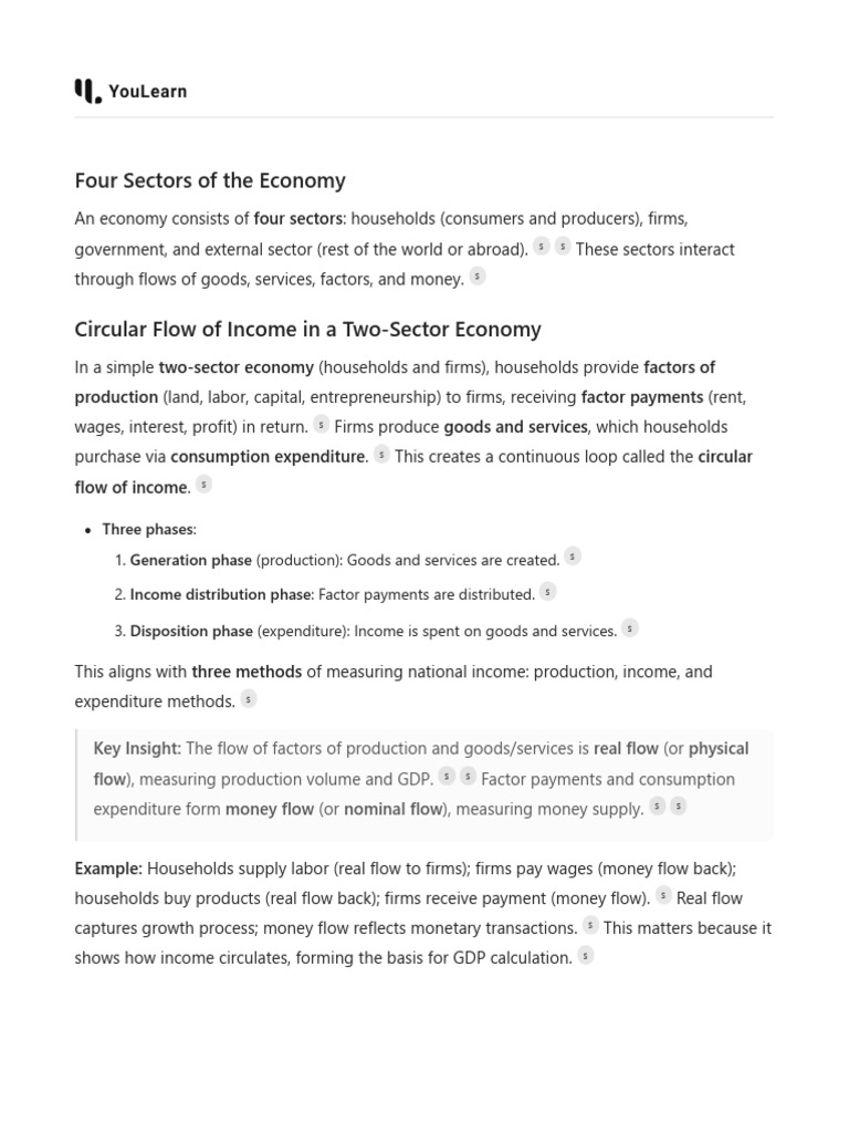 Understanding Economic Sectors and Flows | PDF
