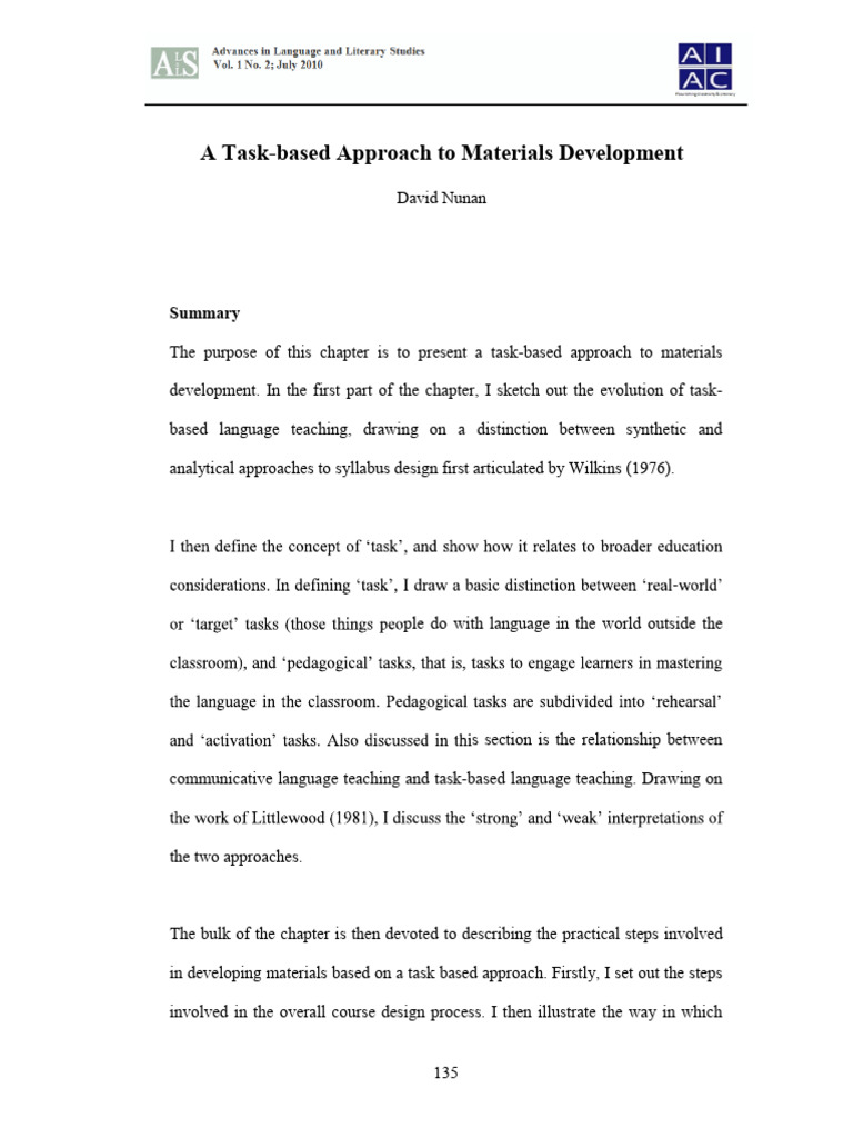Task-Based Materials Development Guide | PDF | Learning | Pedagogy