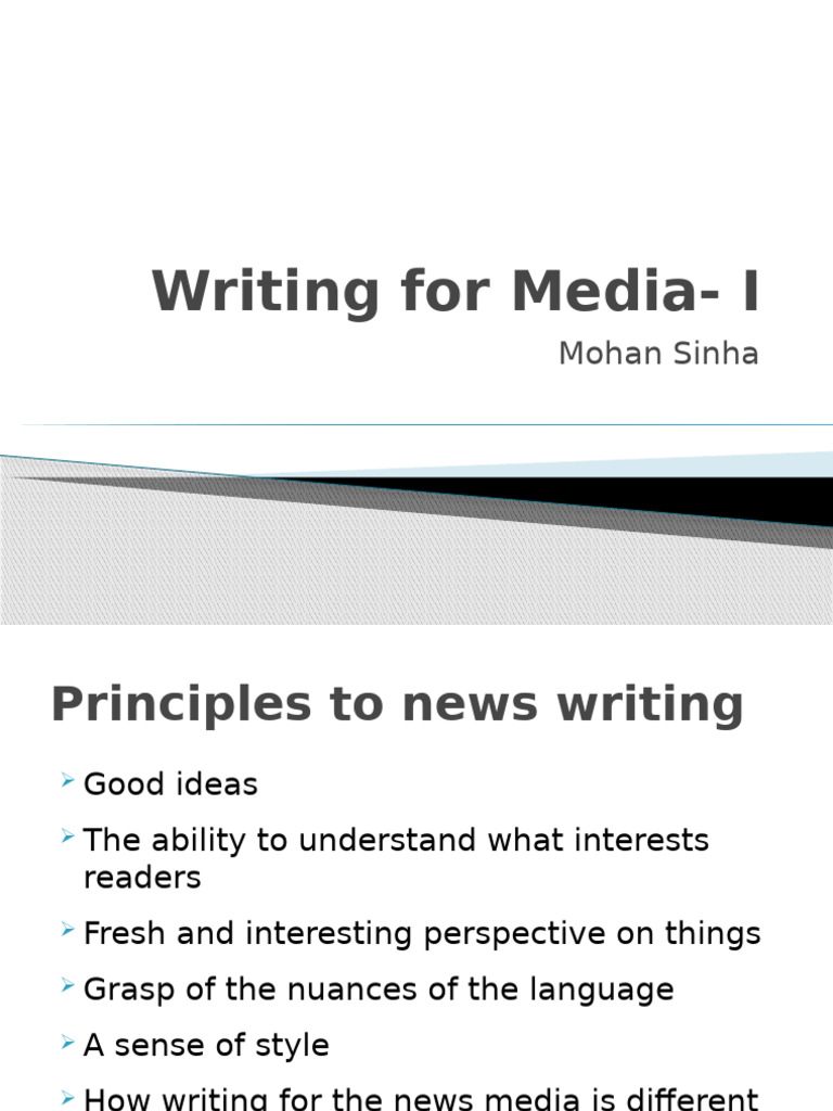 2. Writing for Media-I | PDF | News | Internet
