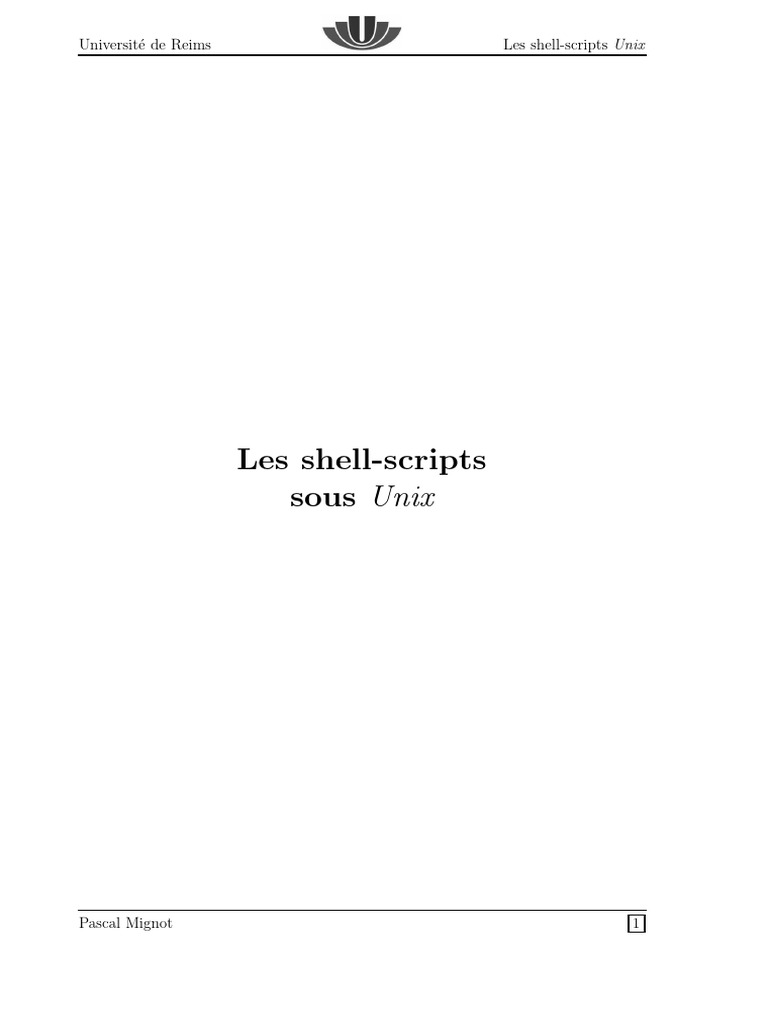 Introduction aux Shell-Scripts Unix | PDF | Structure de contrôle ...