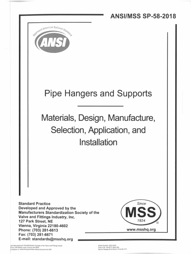Ansi MSS SP-58-2018 | PDF
