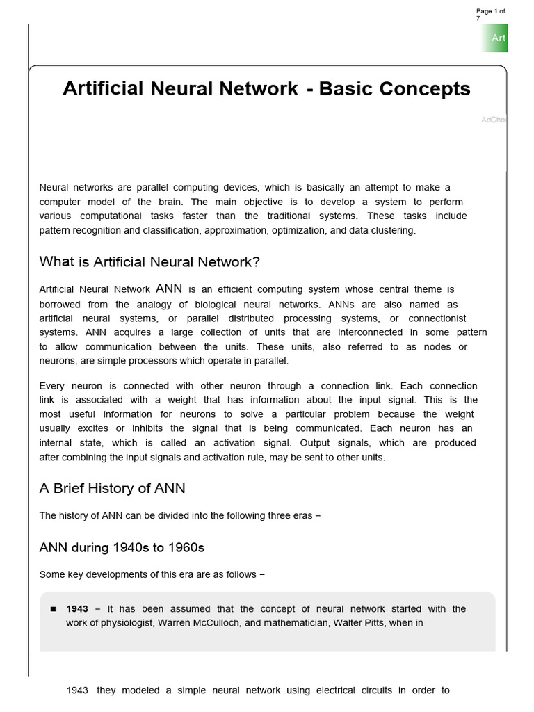 Understanding Artificial Neural Networks | PDF | Statistical ...