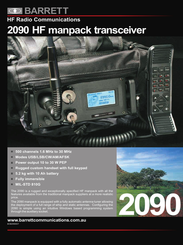 Barrett 2090 HF Manpack Transceiver | PDF | High Frequency | Electricity