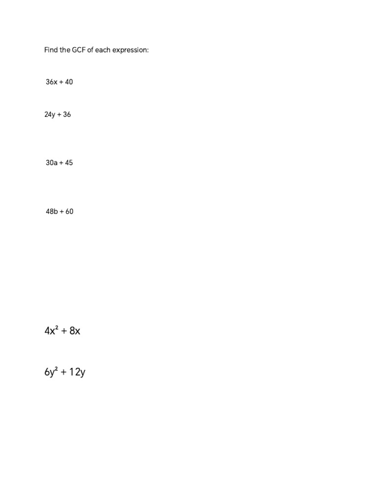 Find the GCF | PDF
