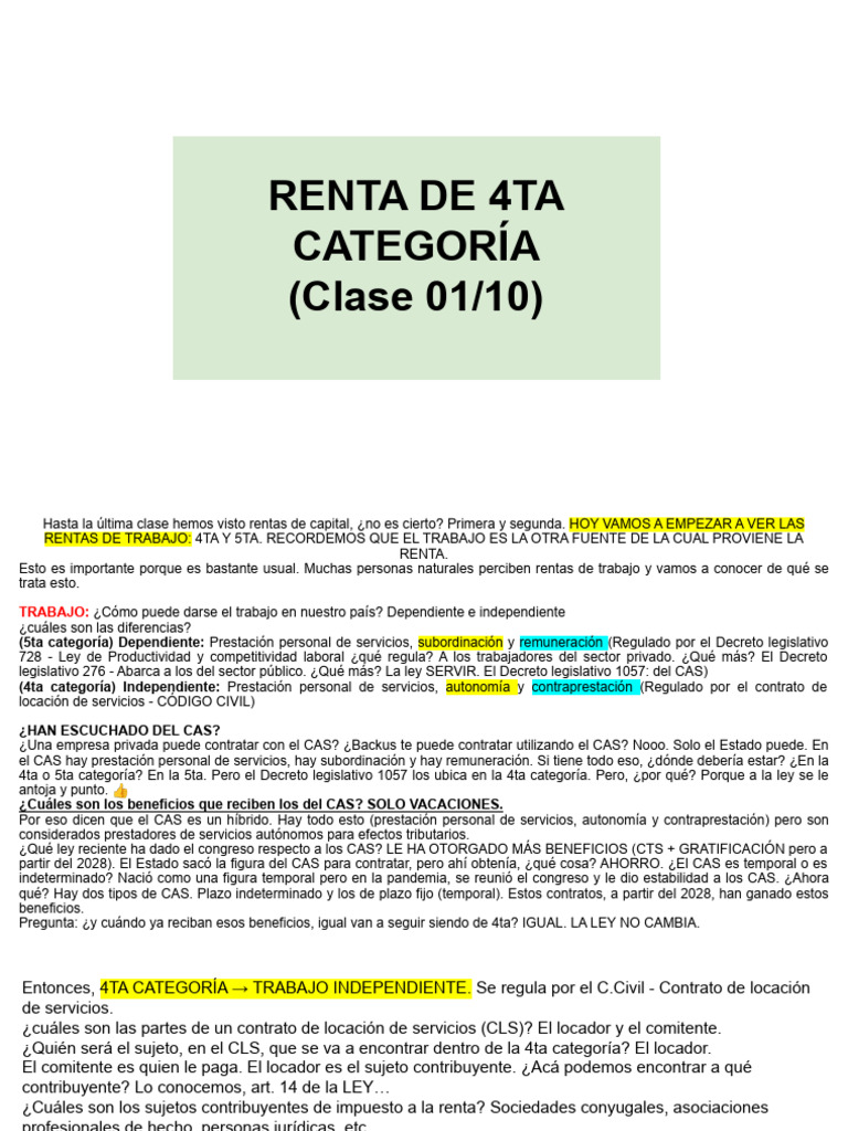 Renta Del Trabajo | PDF | Impuestos | Impuesto sobre la renta
