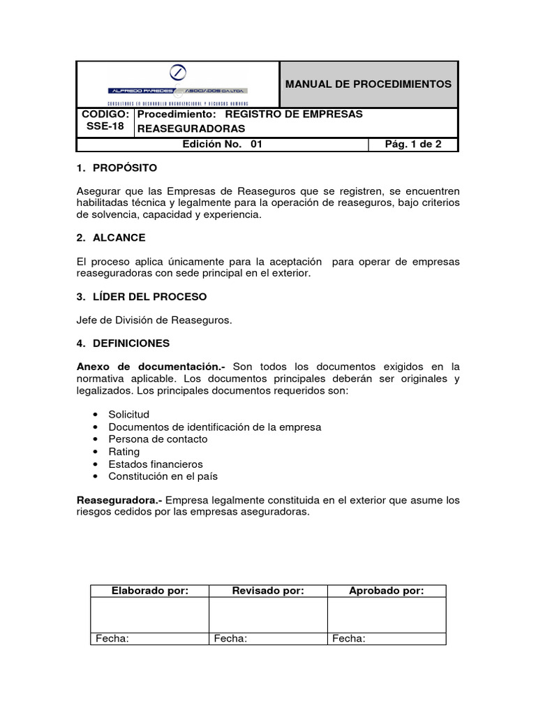 Registro de Empresas Reaseguradoras | PDF | Reaseguro | Seguro