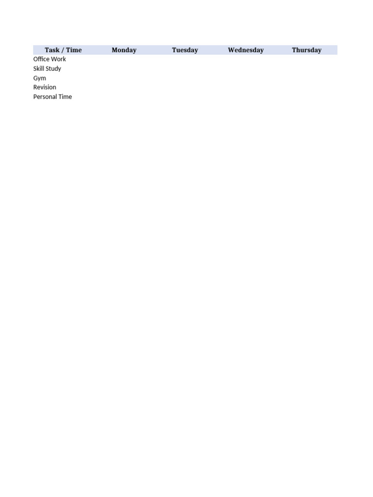 Weekly Blueprint Productivity Tracker | PDF