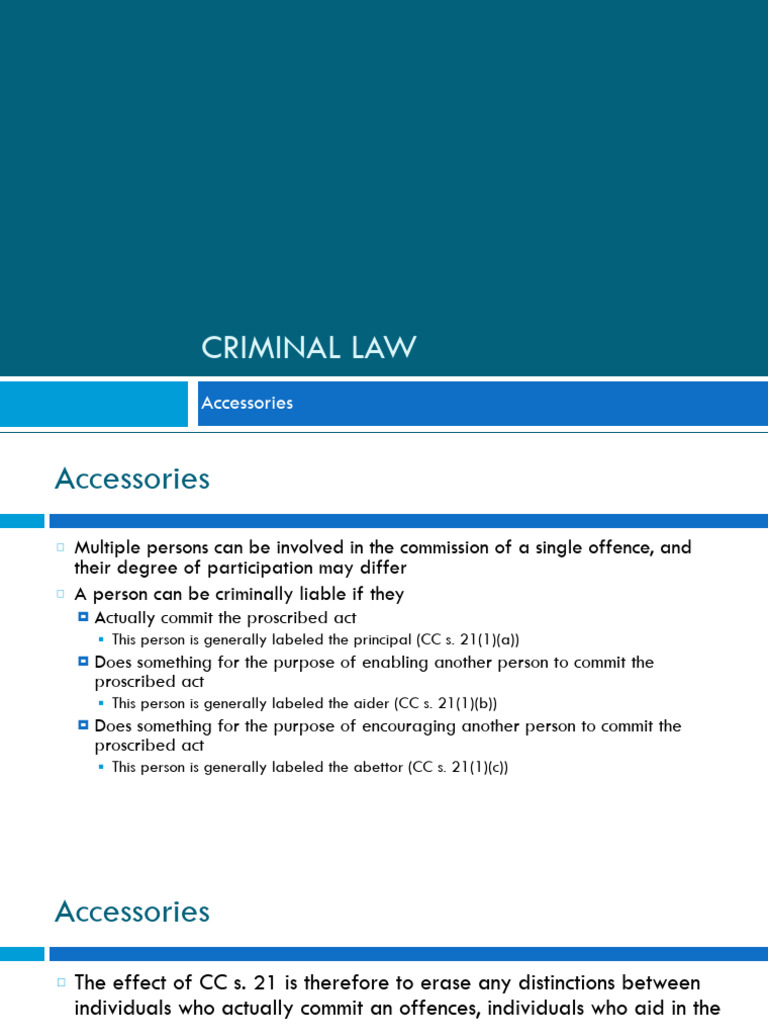 Accessories F25 2 | PDF | Aiding And Abetting | Criminal Law