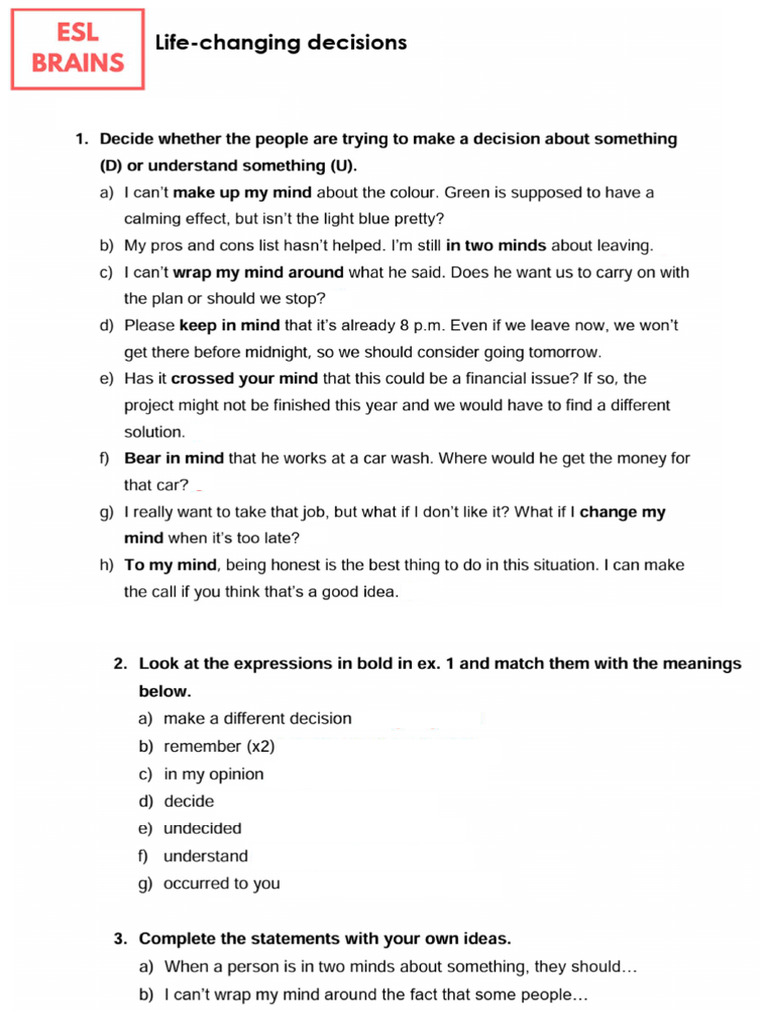 ESL LifeChanging Decisions PDF