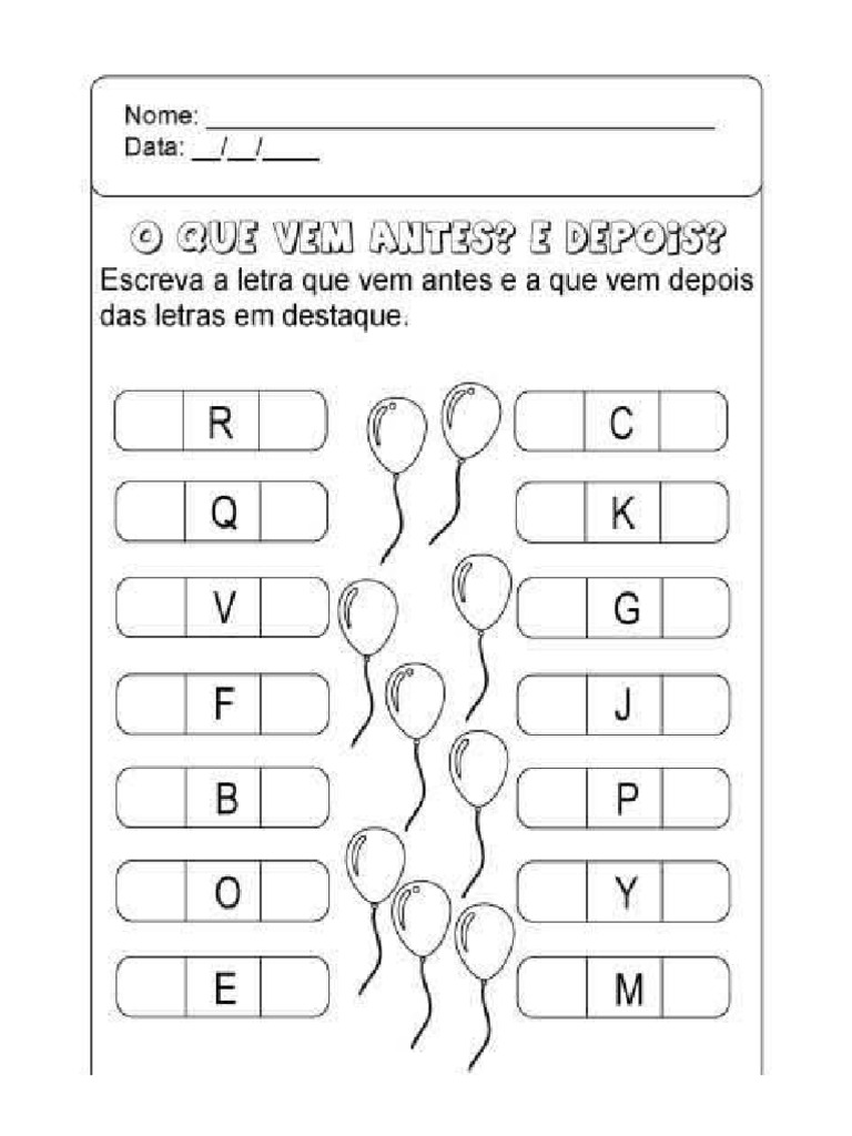 Alfabeto o Que Vem Antes e Depois | PDF