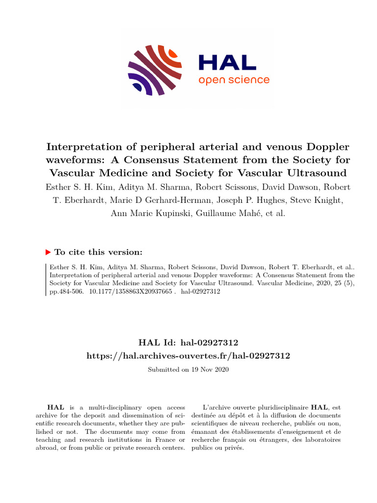 Interpretation of Peripheral Arterial and Venous Doppler Waveforms ...