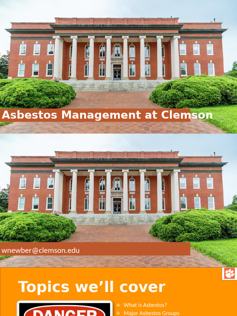 Clemson Asbestos Management Guide | PDF | Asbestos | Labor Relations