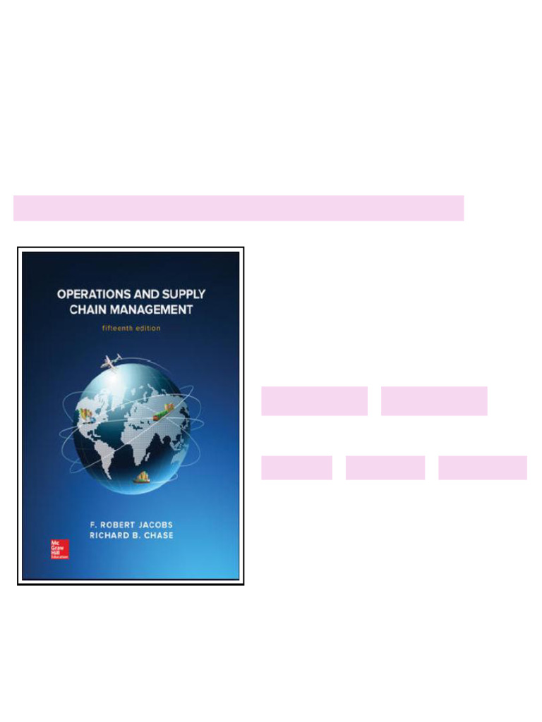 Test Bank for Operations and Supply Chain Management, 15th Edition, F ...
