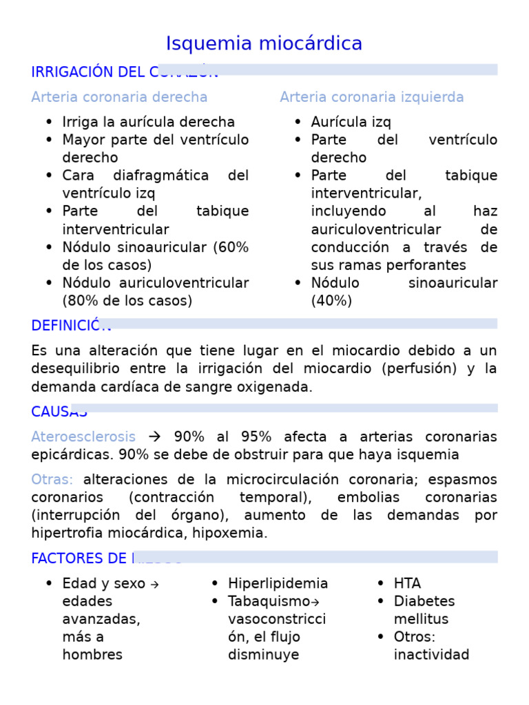Isquemia Miocárdica | PDF | Isquemia | Infarto de miocardio