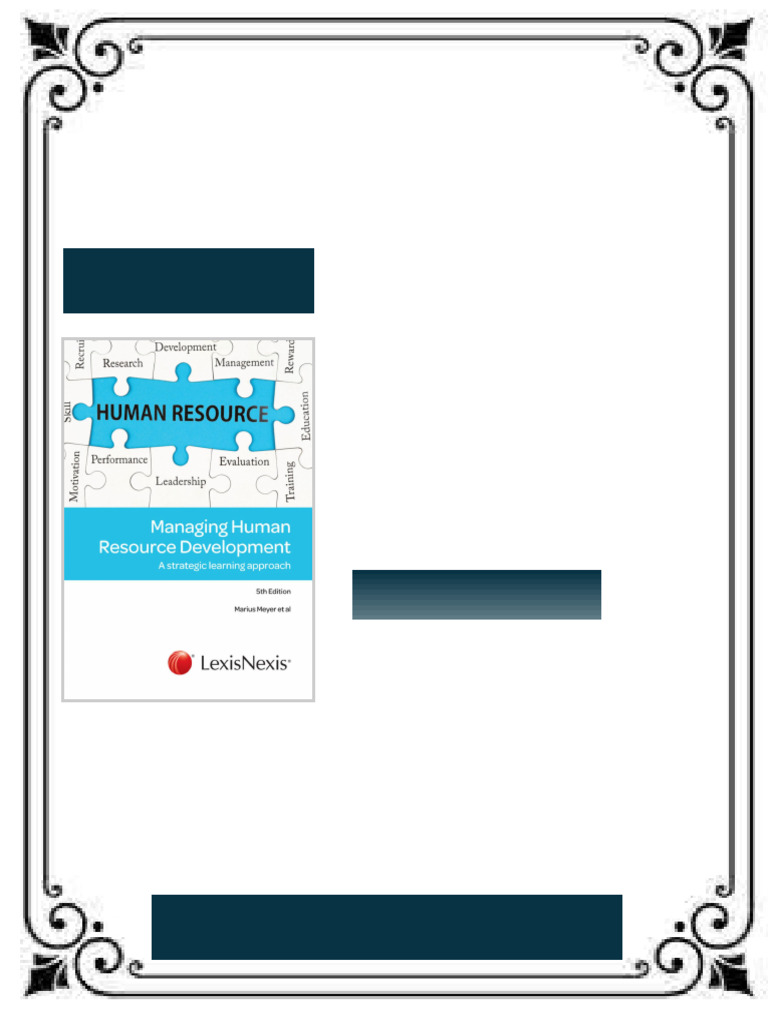 Managing Human Resource Development 5th Edition Marius Meyer eBook ...
