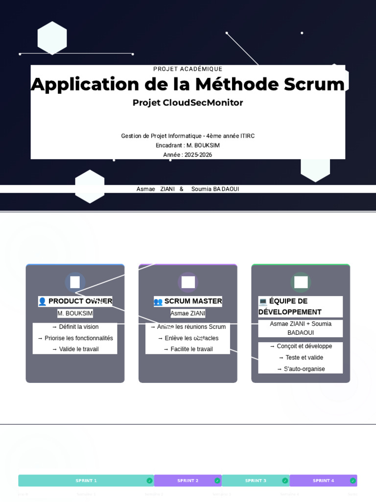 Gestion de Projet Scrum pour CloudSecMonitor | PDF | Scrum ...