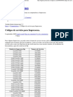 Codigos de Servicio HP