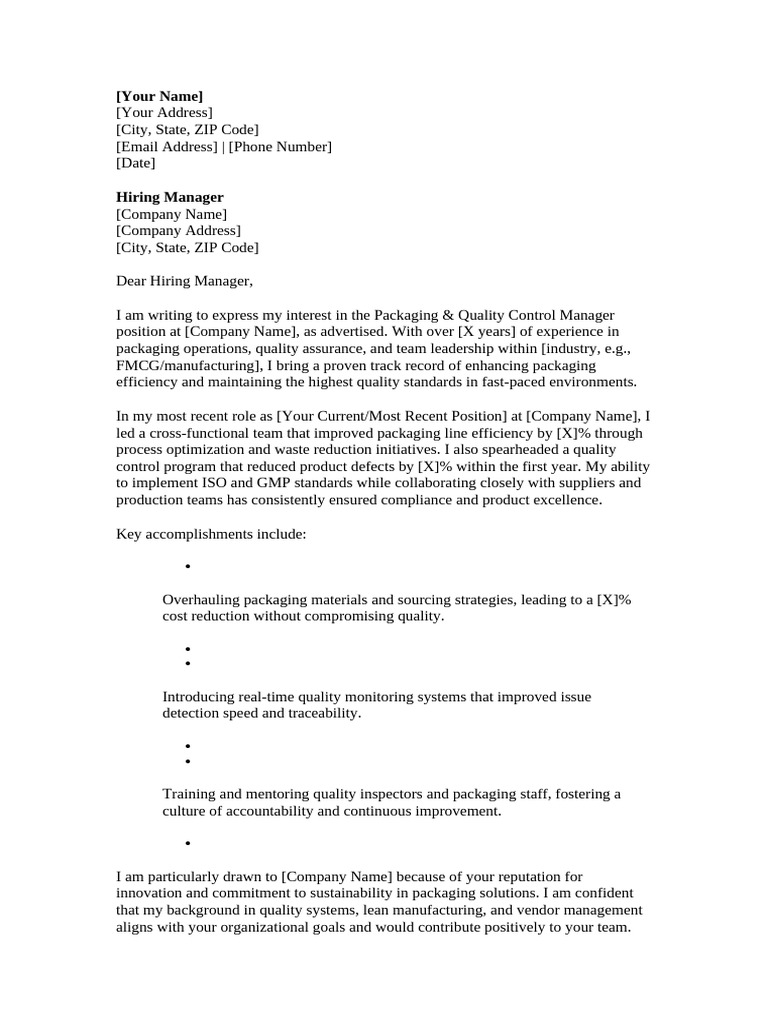 Cover Letter | PDF