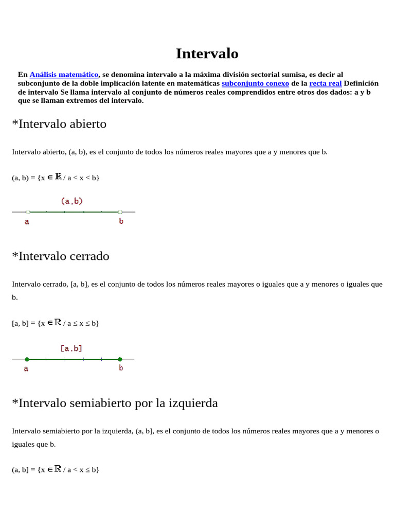 Tipos de Intervalos y Sistemas de Ecuaciones | PDF | Intervalo ...