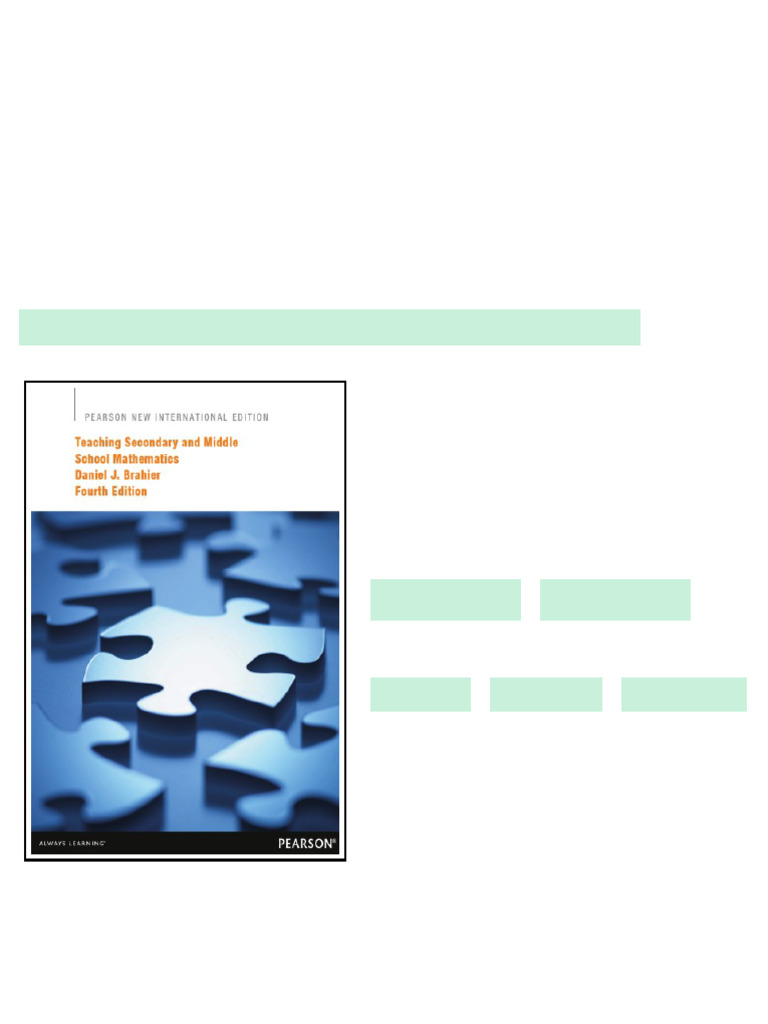 Teaching secondary and middle school mathematics Fourth Edition ...