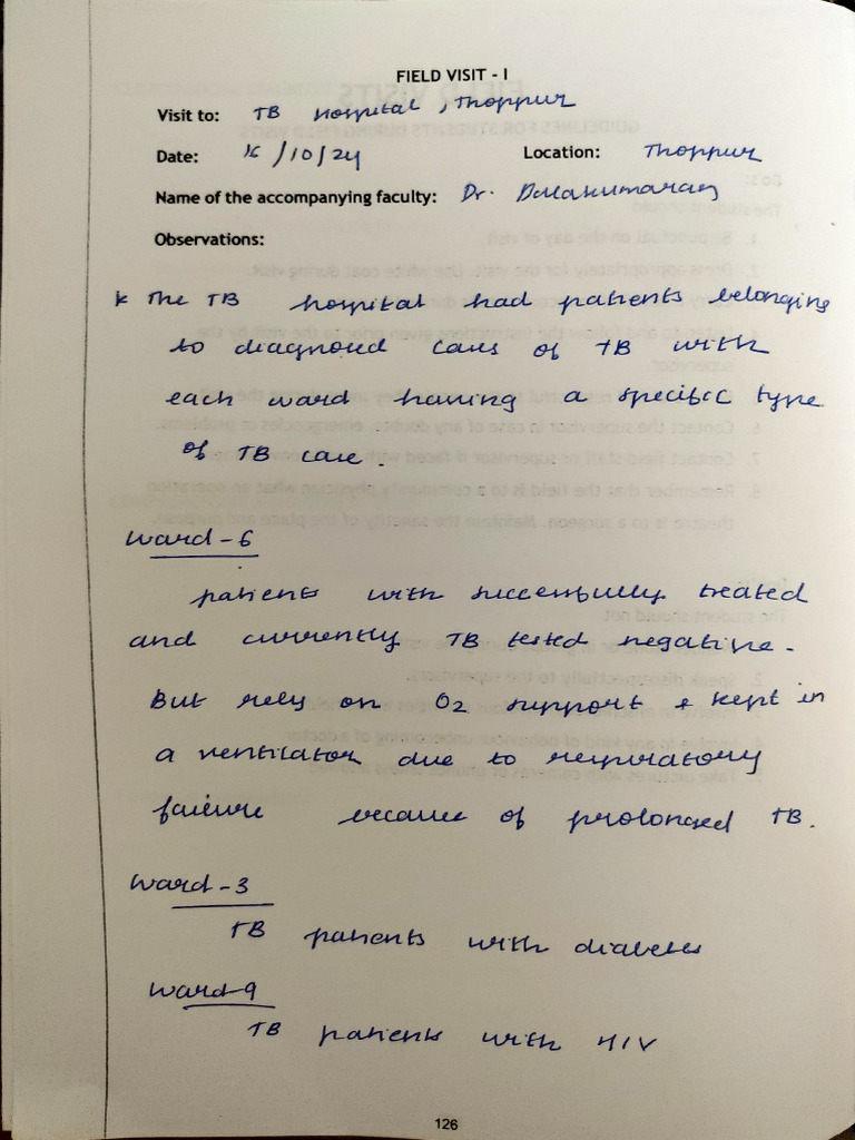 Field Visit Observations Summary | PDF