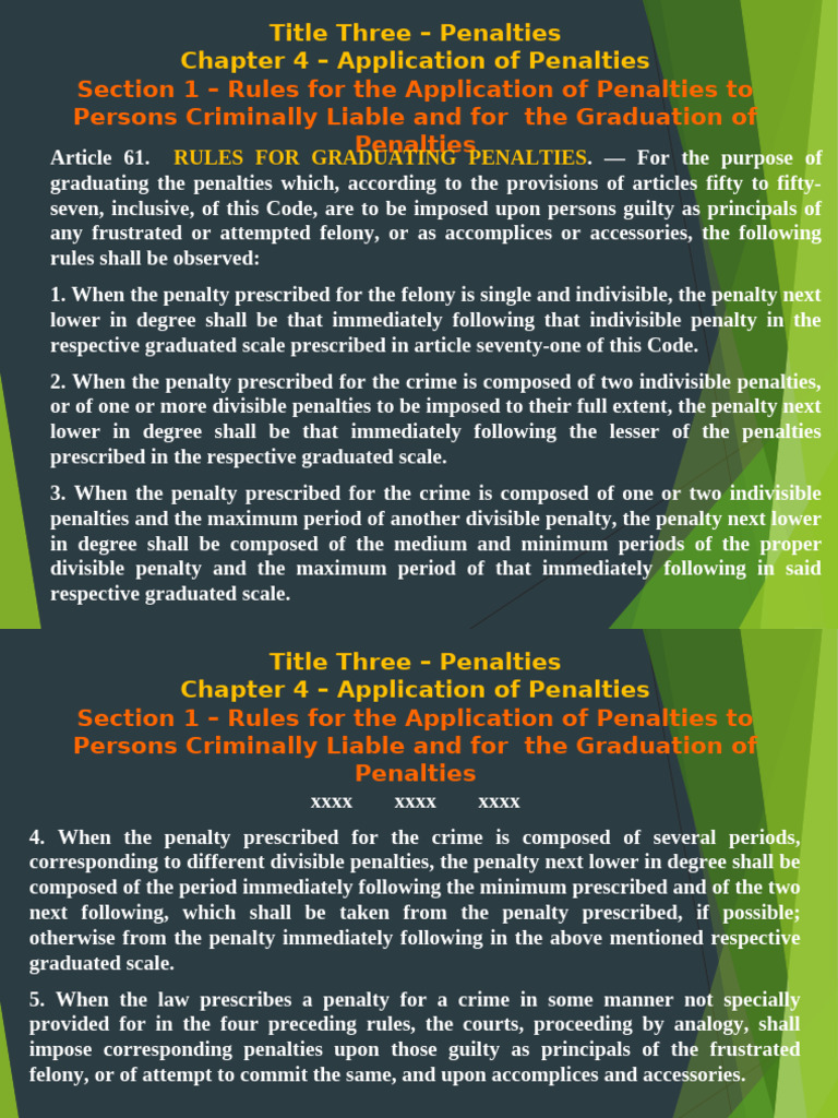 Rules for Graduating Criminal Penalties | PDF | Crime & Violence | Law ...
