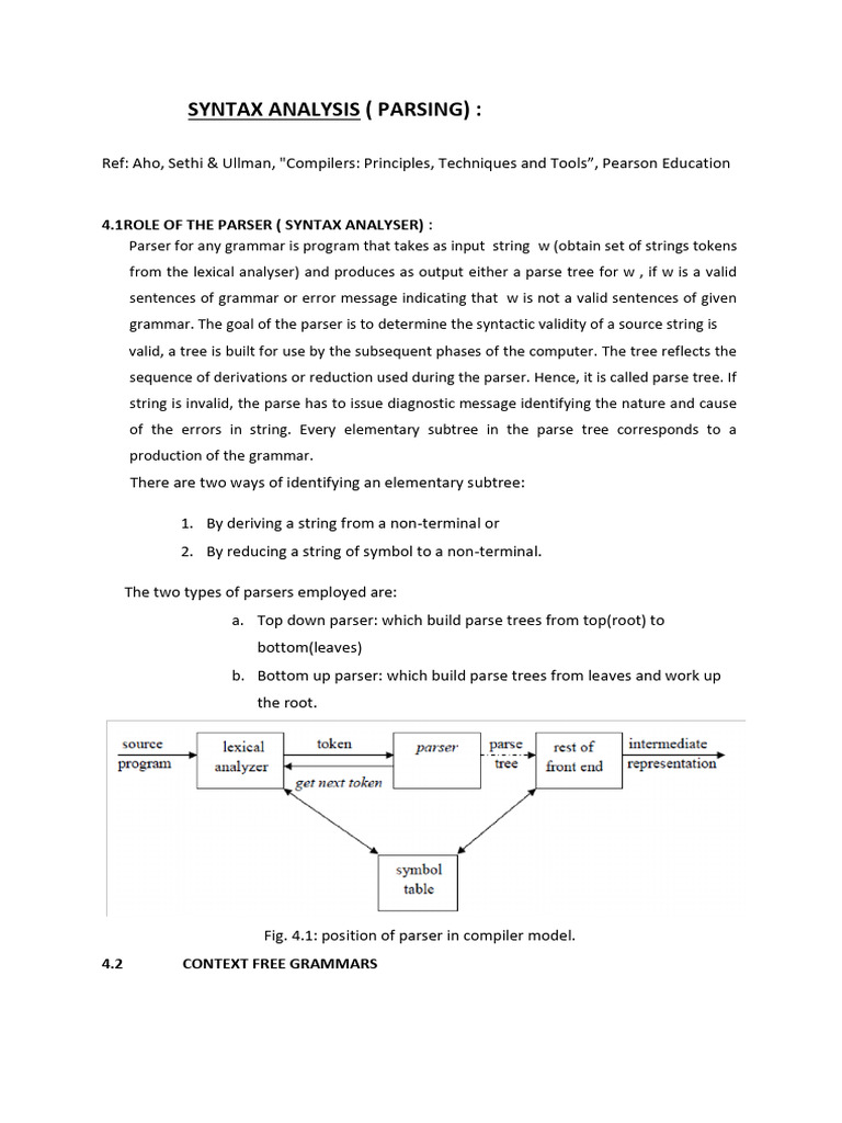Top Down Parsing in Syntax Analysis | PDF | Parsing | Syntax