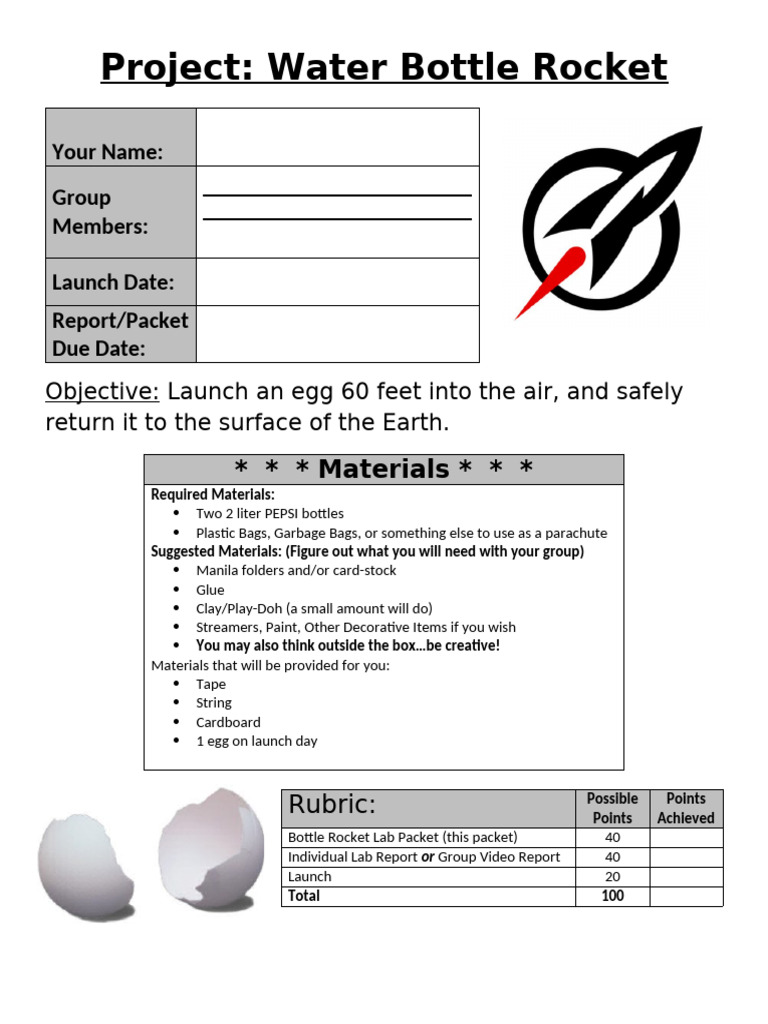 4.9 PROJECT- Water Bottle Rockets - With Momentum | PDF | Rocket | Force